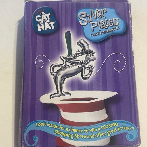 The Cat in the Hat Silver Plated Classic Ornament. - Picture 6 of 6